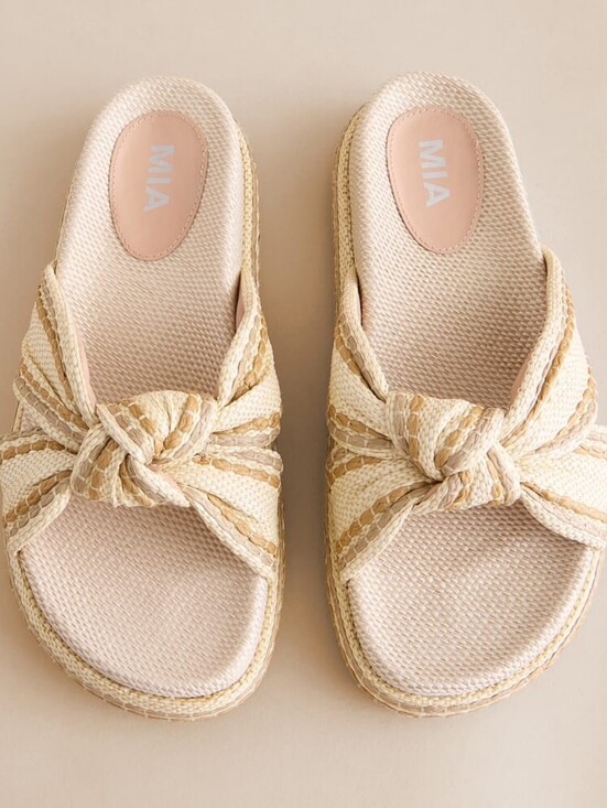 MIA Shoes - MIA | Giade Raffia Slip-On Sandals